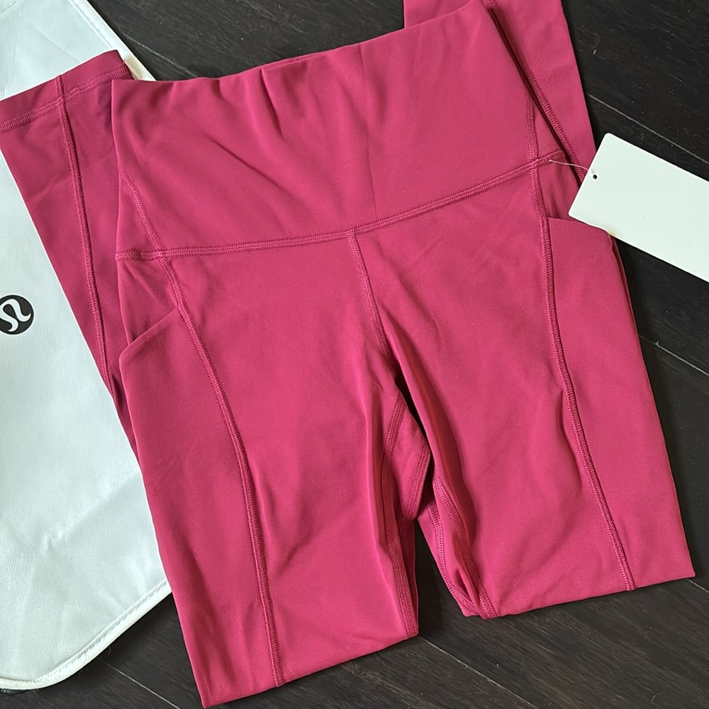 LULULEMON ALIGN HR LEGGINGS 25” *pockets in MAGENTA SMOKE SZ 4 NWT